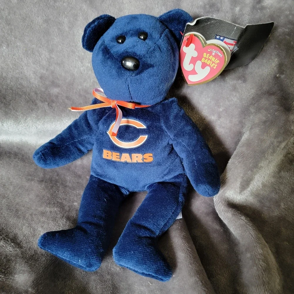 Ty Beanie Baby Chicago Bears NFL Plush Unisex OS Navy Blue NWT Sports Bear